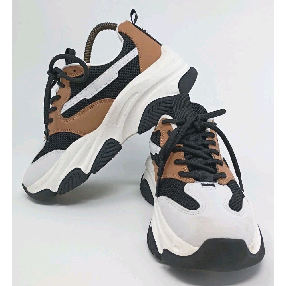 Madden NYC Womens Sneaker's Size 8.5 Muliti Color White w Brown Black - Picture 11 of 12